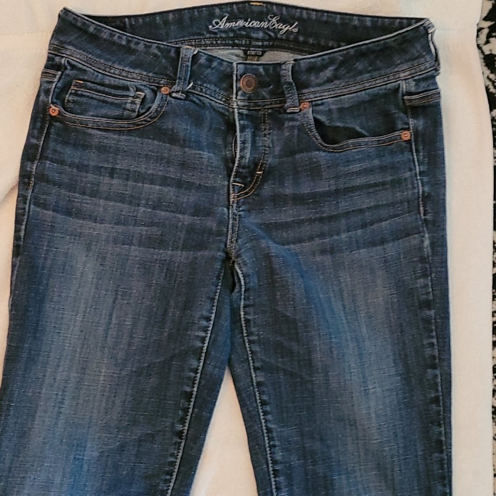 American Eagle boot cut jeans.